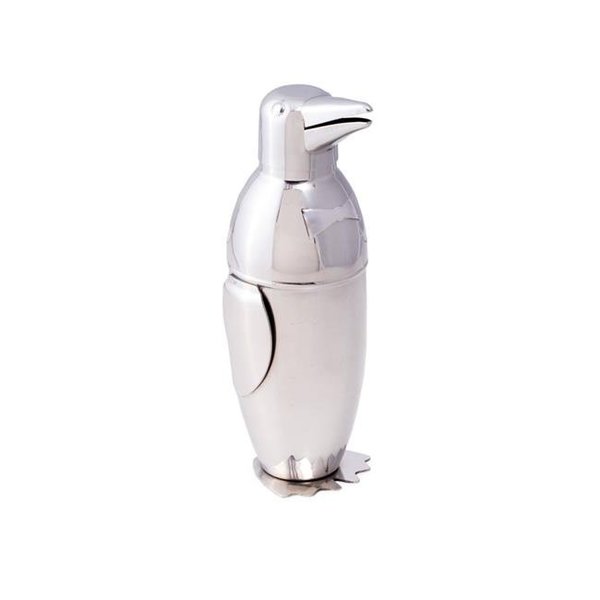 Bey Berk International Bey-Berk International BS947 17 oz Stainless Steel Penguin Design Shaker with Strainer Top - Silver BS947